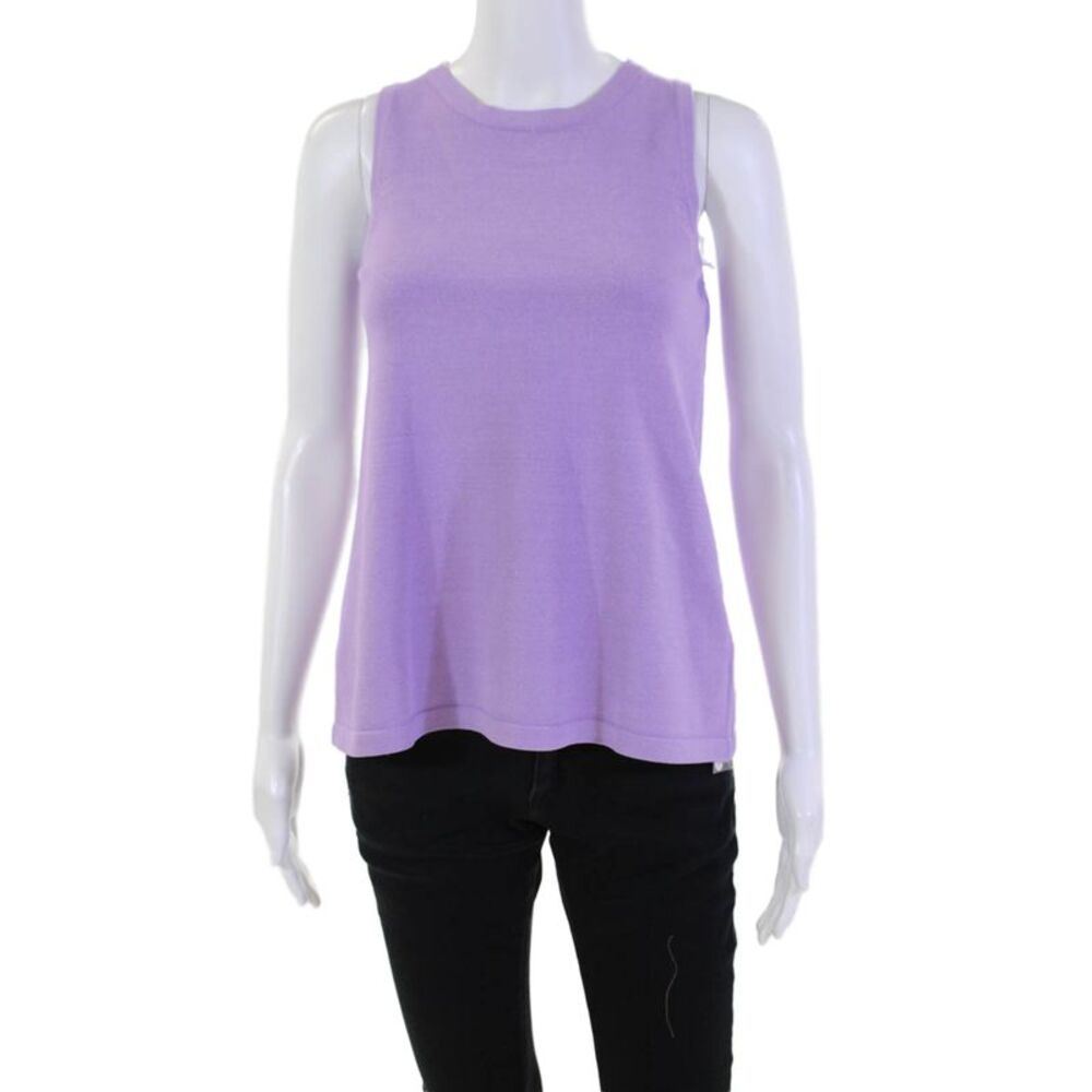 Billie Womens Crew Neck Sleeveless Shell Tank Top Lilac Size XS
